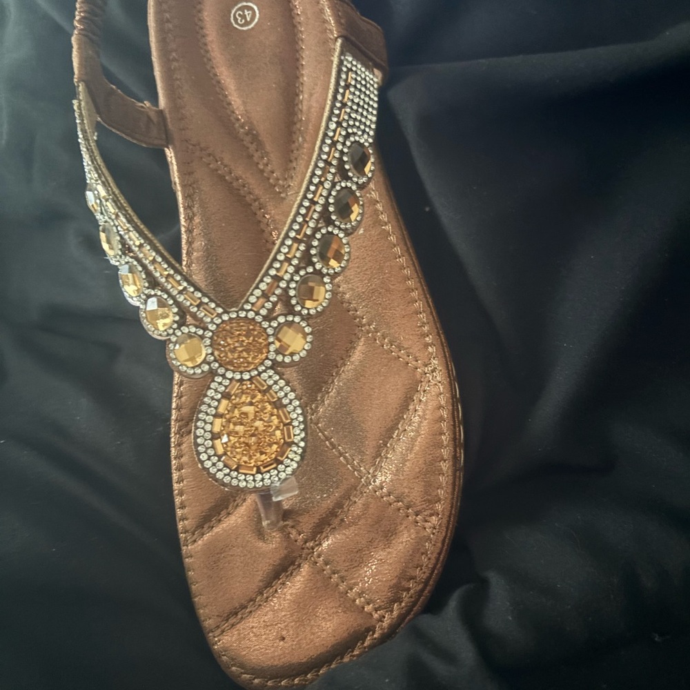 Embellished Brown Sandals